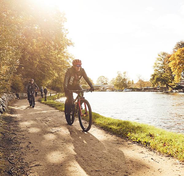 På mountainbike langs med Gudenåen i Silkeborg