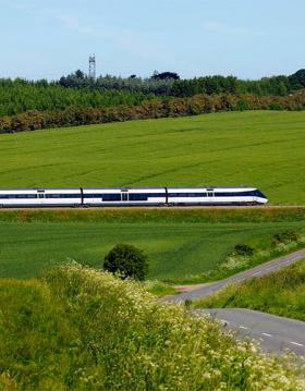 DSB tog gennem det danske landskab