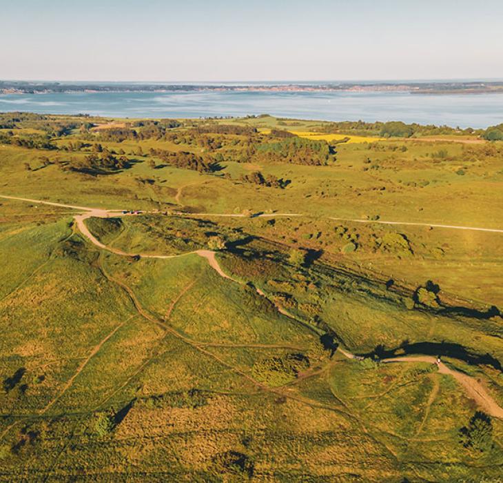 Tre Høje i Mols Bjerge - set fra oven